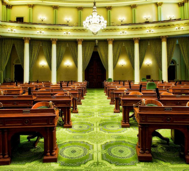 inside view of California government assembly building