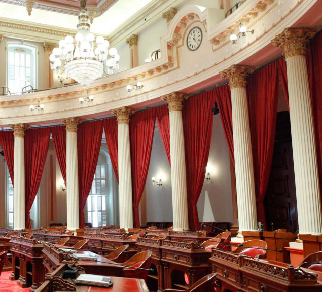 inside view of California government senate building